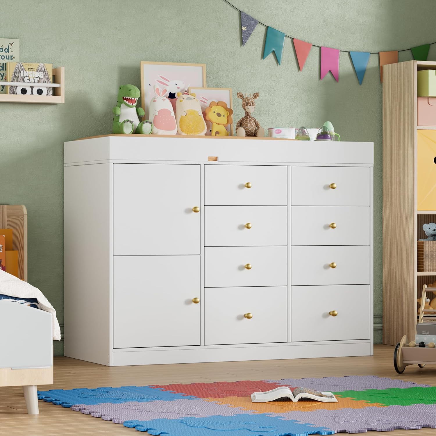 Baby Nursery Dresser - Пеленальный столик-комод, классический детский комод с