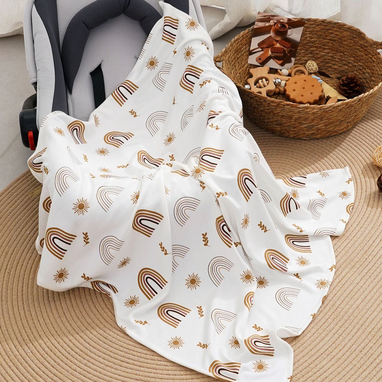 Baby Nursery Accessories - Бамбуковые одеяла Elinfant для новорожденных, пеленальные