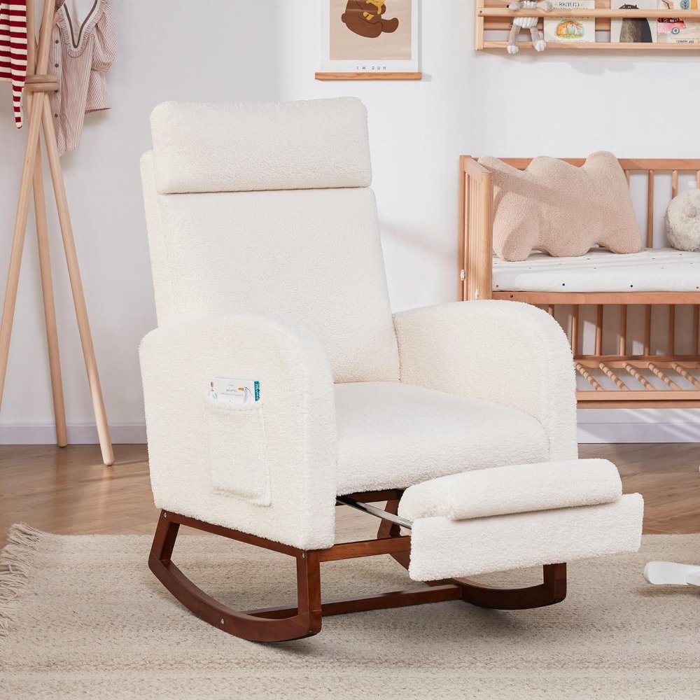 Baby Nursery Rocking Chair - Кресло-качалка Детское кресло с высокой спинкой,