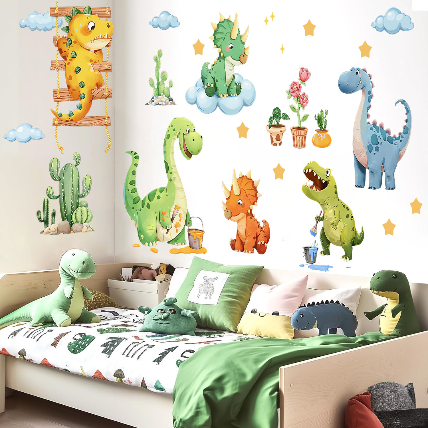 Baby Nursery Panelling - Акварельные забавные наклейки на стену с
