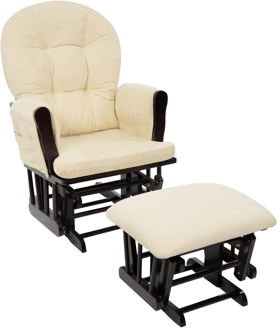 Baby Nursery Rocking Chair - Мягкое кресло-качалка для дома с оттоманкой