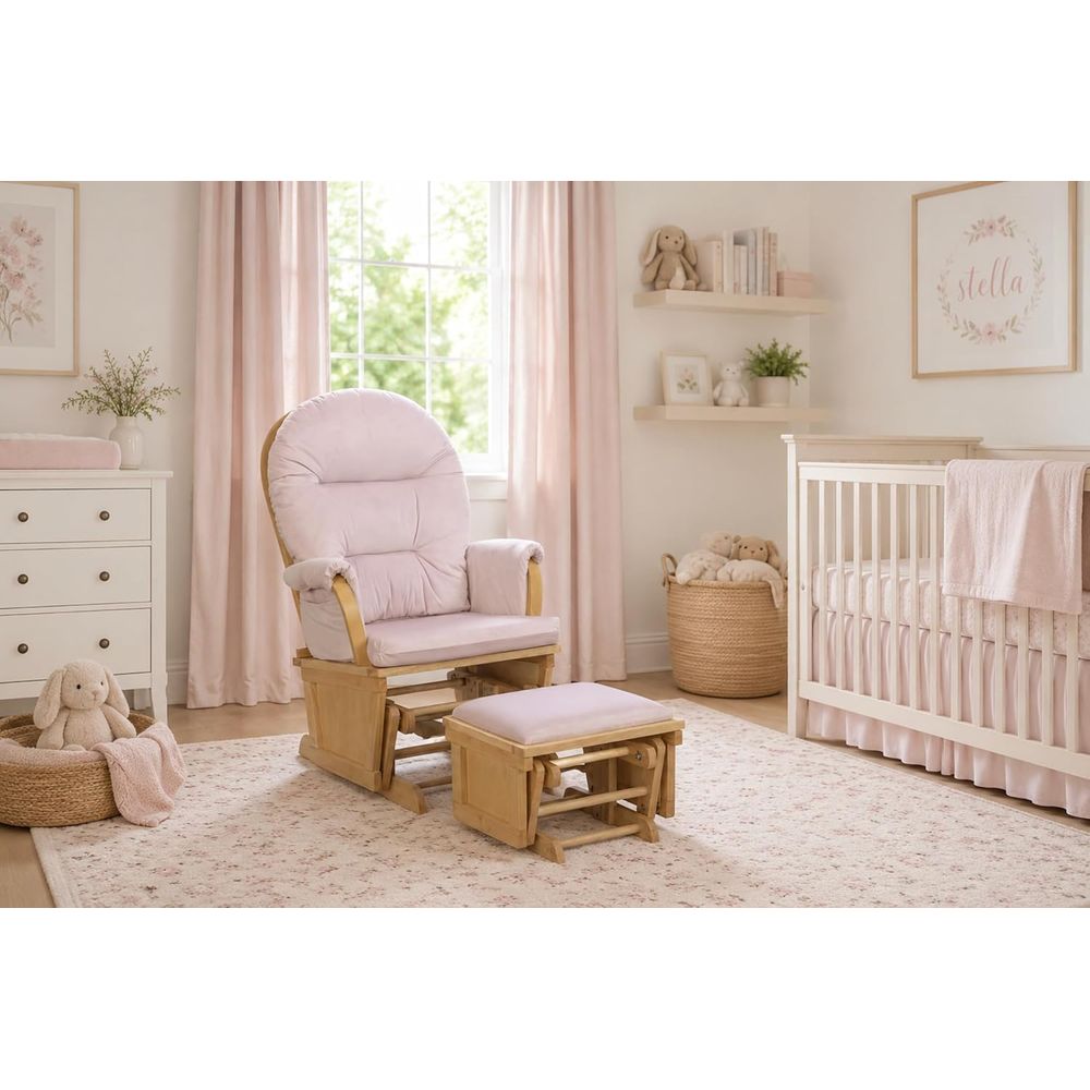 Baby Nursery Glider - Кресло-качалка Madison с оттоманкой, деревянное кресло-глайдер