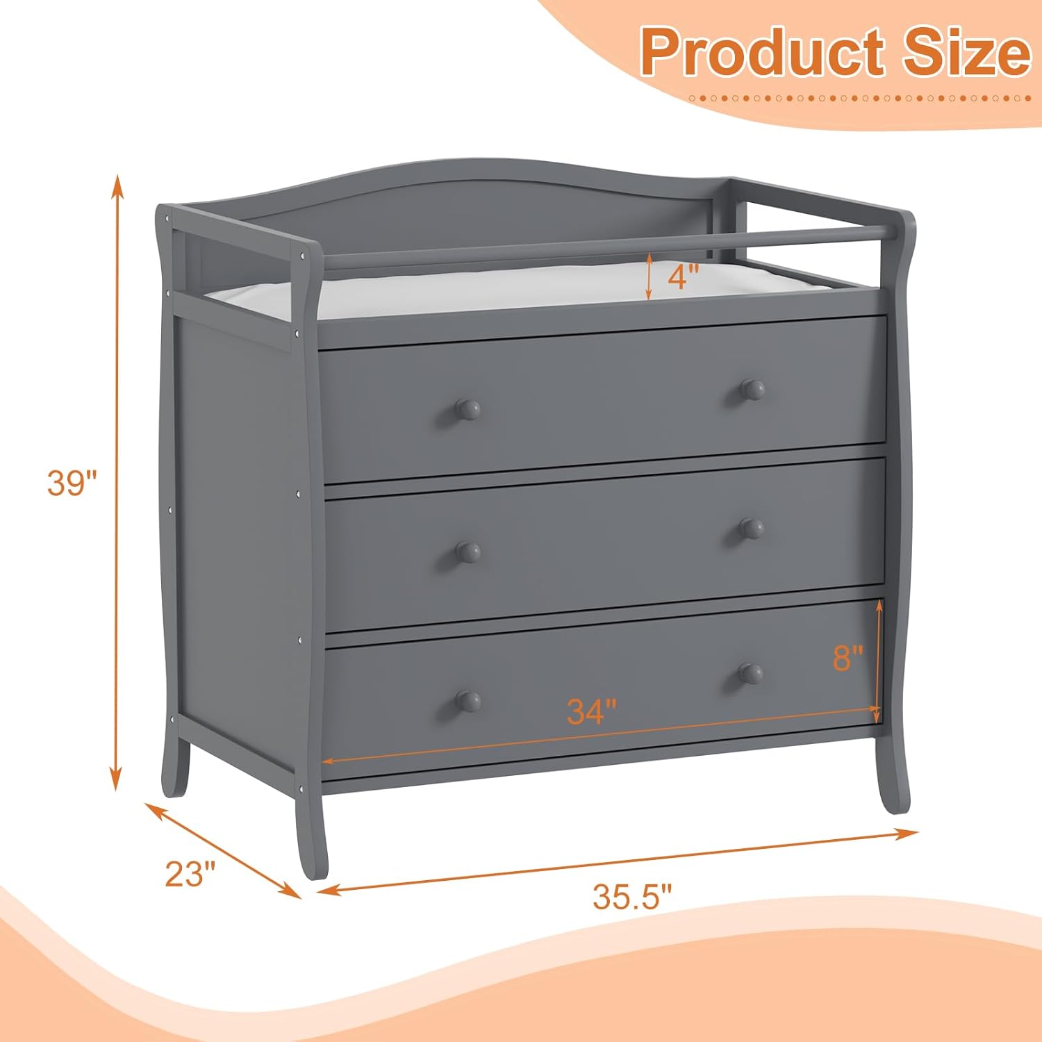3-х ящиков, детский пеленальны – обзор и цена Baby Nursery Dresser
