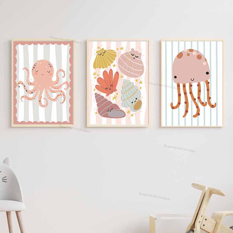 Мультяшные киты, осьминоги, ме – обзор и цена Baby Nursery Name Wall Art