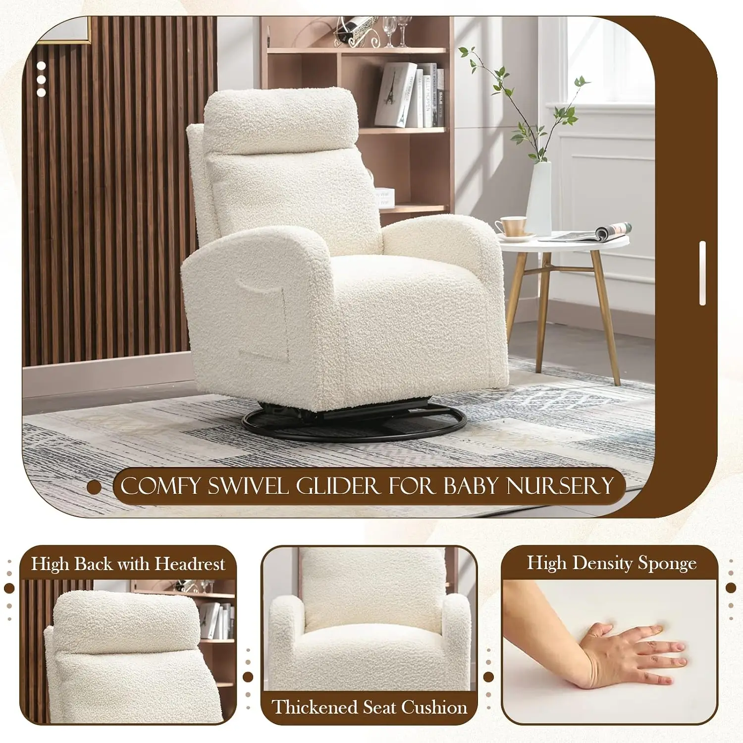 Современное поворотное кресло- – обзор и цена Baby Nursery Rocking Chair
