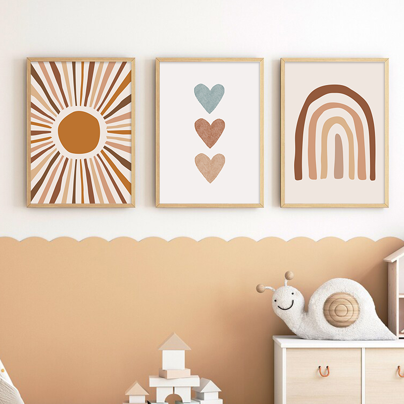 Абстрактное солнце Радуга инди – обзор и цена Baby Nursery Name Wall Art