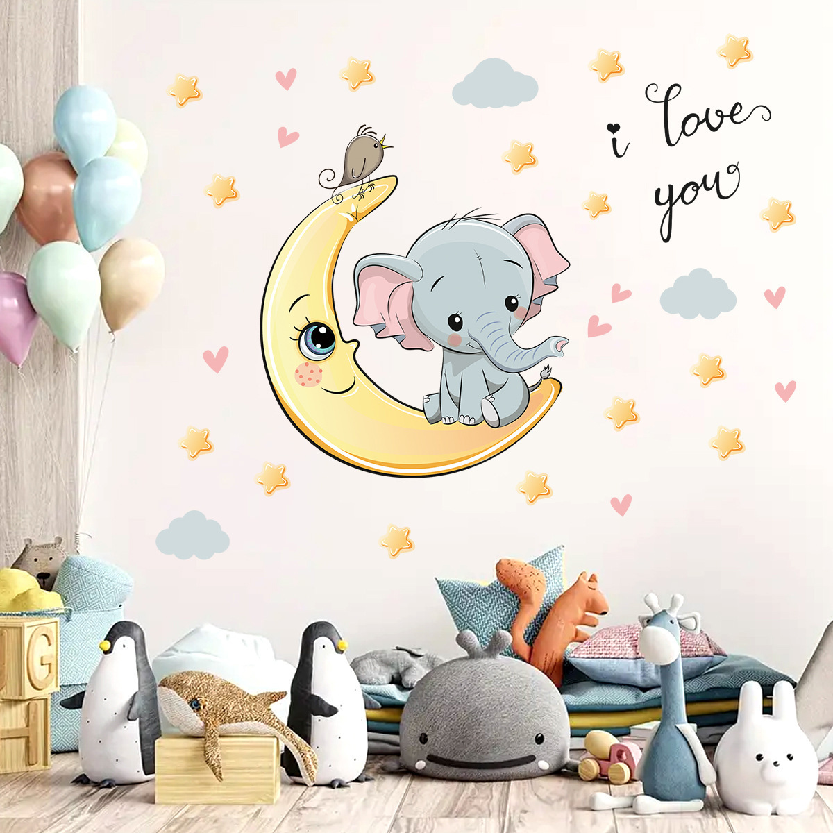 Наклейки на стену с изображени – обзор и цена Baby Nursery Elephant