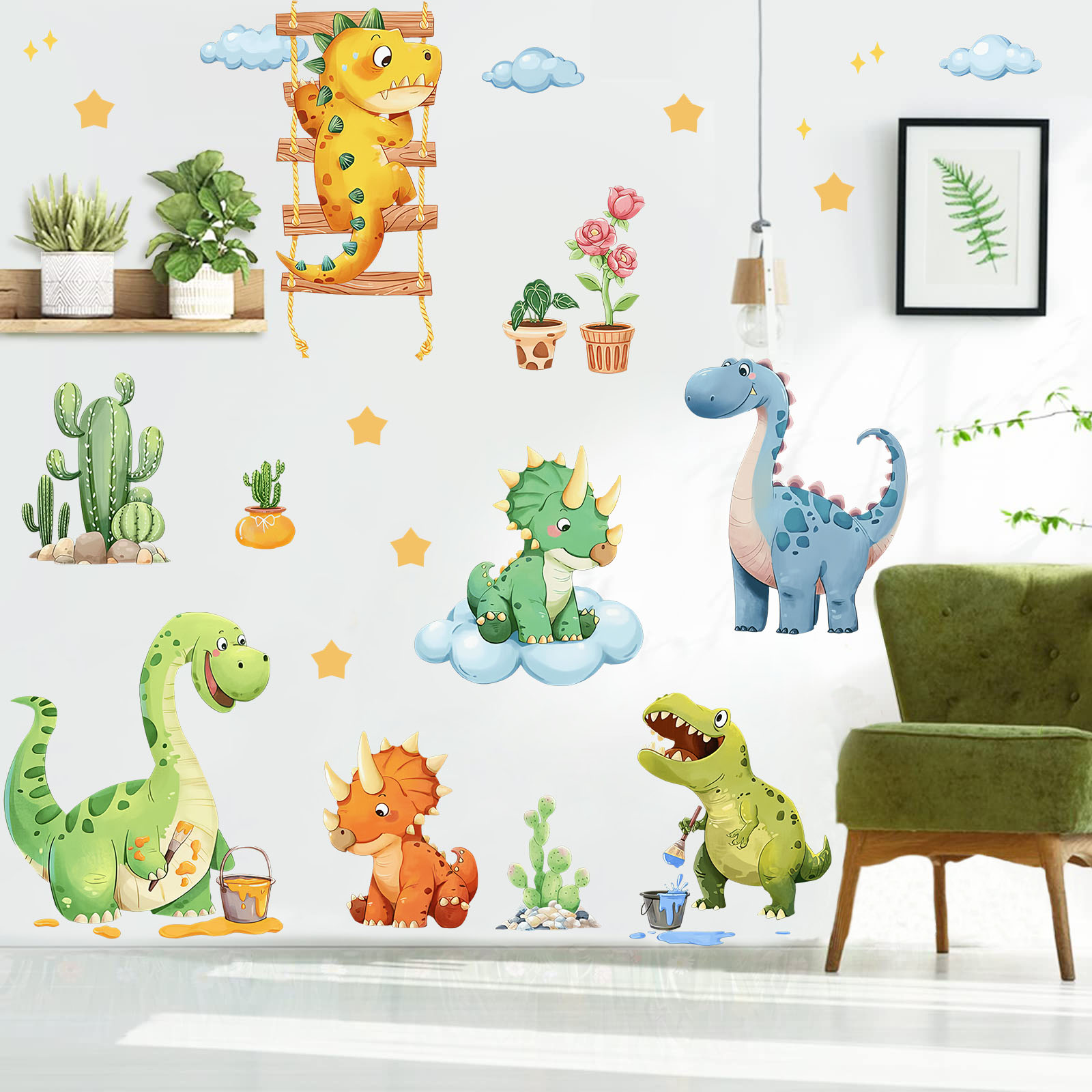 Акварельные забавные наклейки  – обзор и цена Baby Nursery Panelling