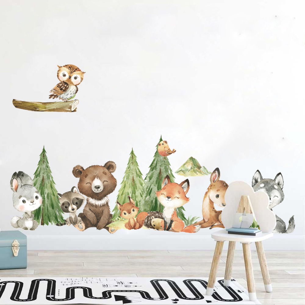 Мультяшная акварель, лес, живо – обзор и цена Baby Nursery Panelling