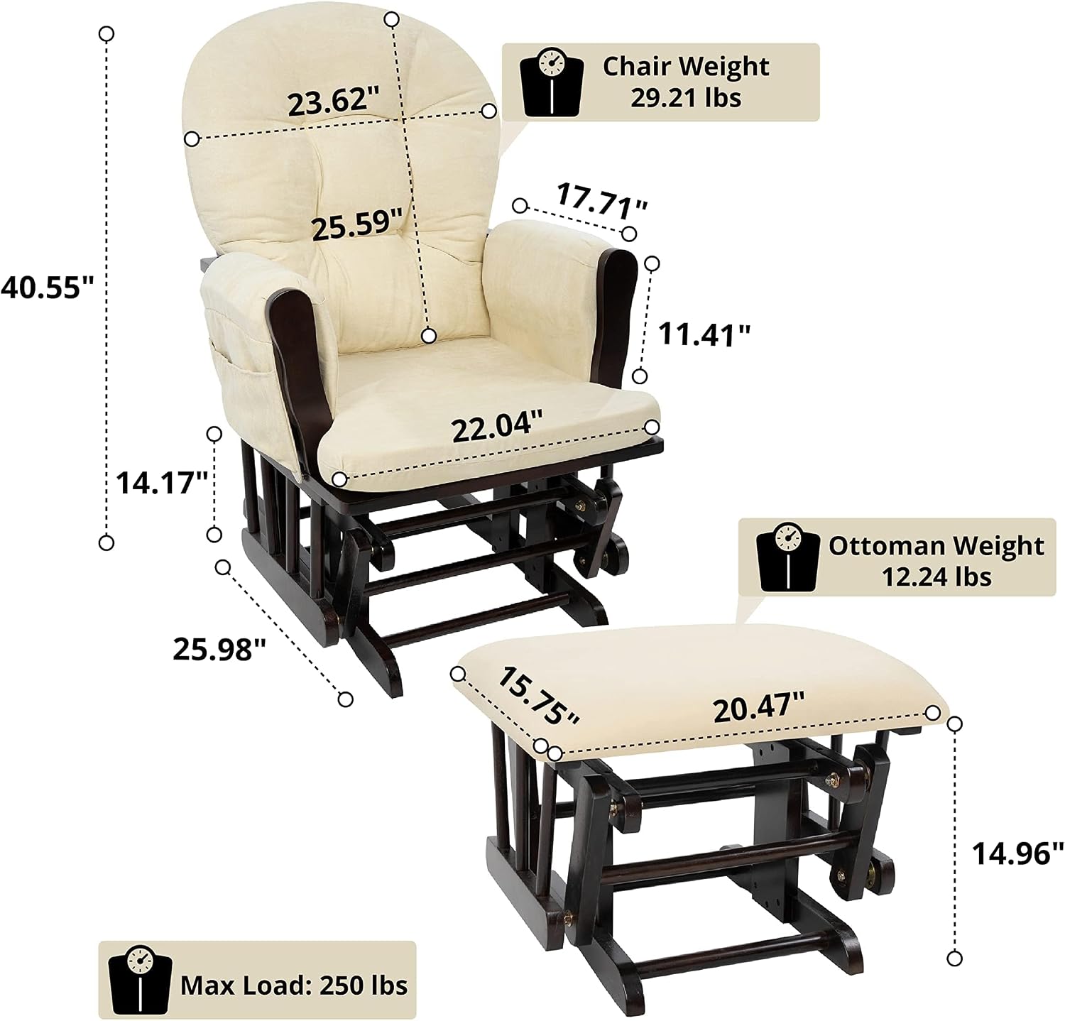 Мягкое кресло-качалка для дома – обзор и цена Baby Nursery Rocking Chair