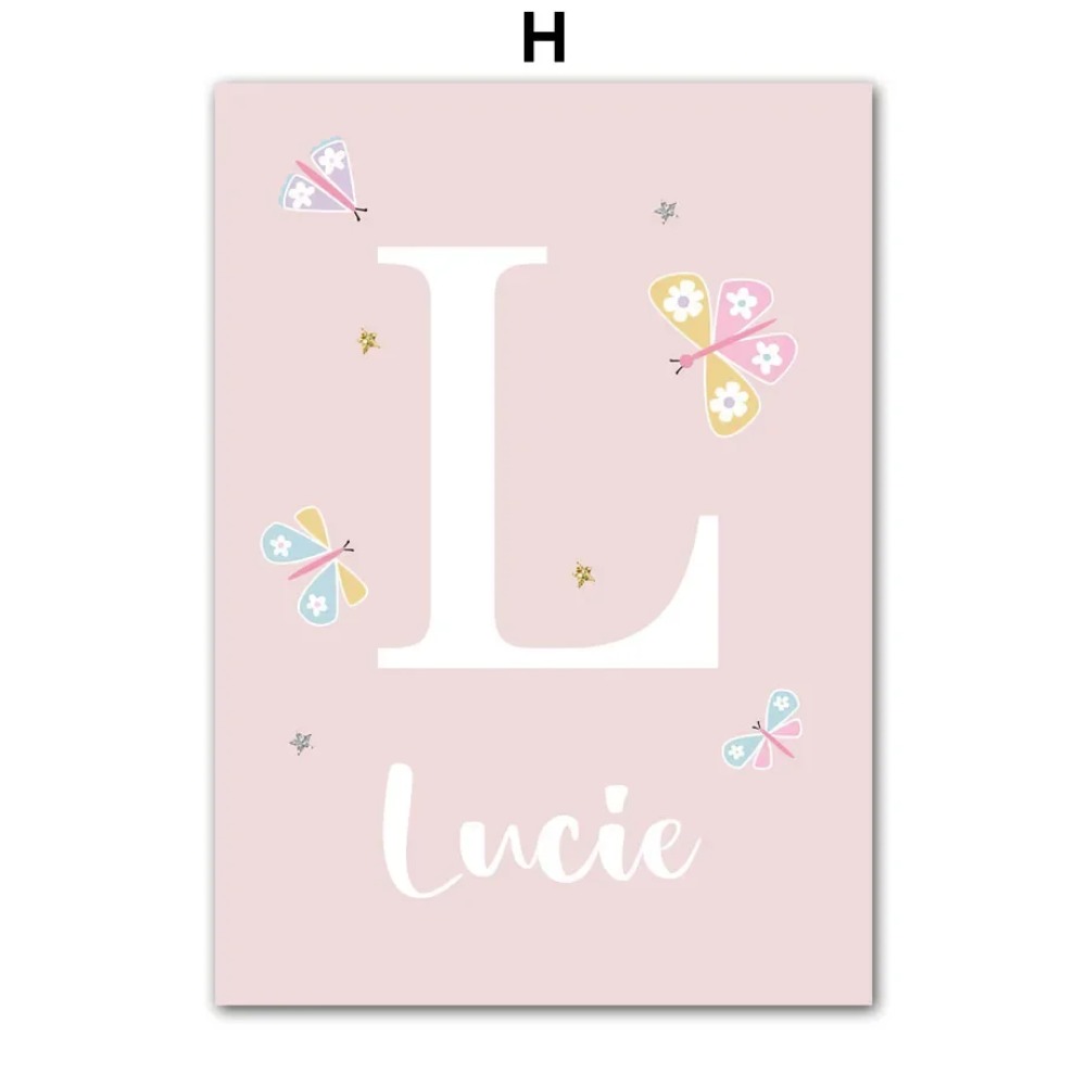 Розовый единорог, кролик, раду – обзор и цена Baby Nursery Name Wall Art