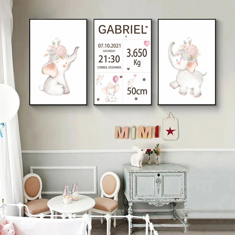 Розовое детское название на за – обзор и цена Baby Nursery Elephant
