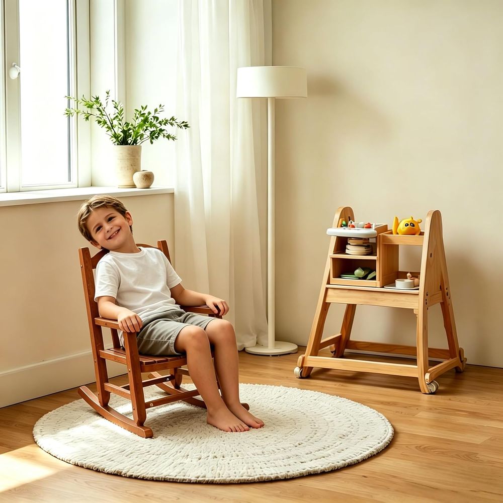 Детское деревянное кресло-кача – обзор и цена Baby Nursery Rocking Chair