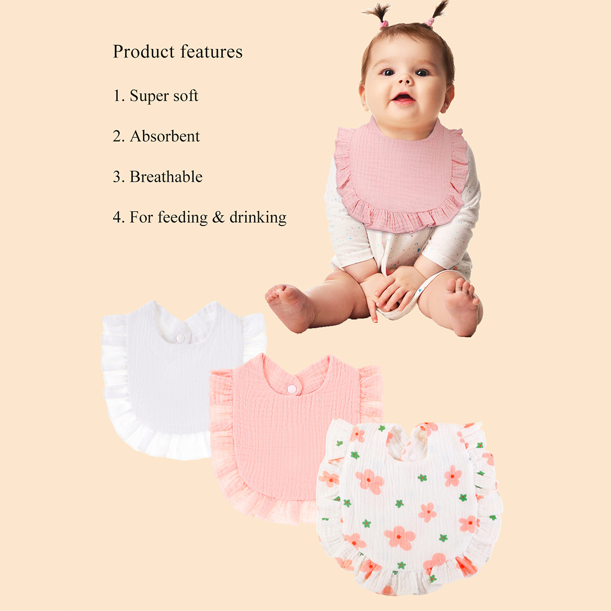 3 шт./компл. детские муслиновы – обзор и цена Baby Nursery Accessories